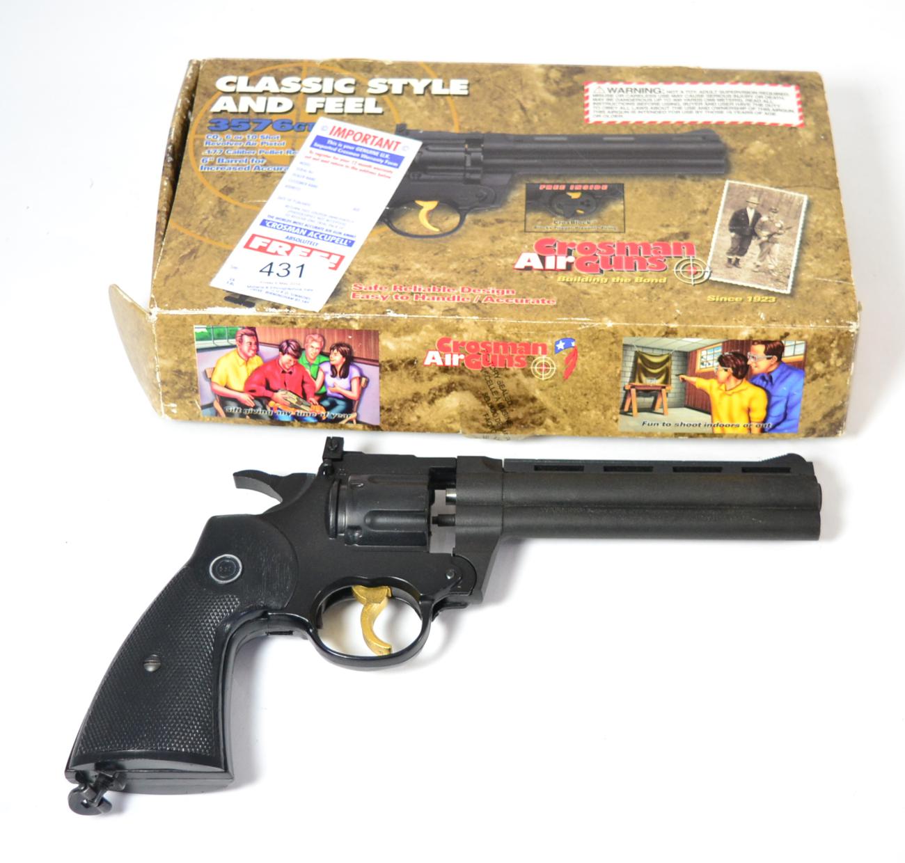 PURCHASER MUST BE 18 YEARS OR OVER A Crosman 357 Co2 Pistol, .177 calibre, with black plastic