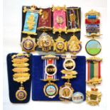 A Collection of Nine Various RAOB Breast Jewels - Frank Hargreaves Lodge, No.5934, presented to