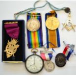 A First World War Pair, awarded to 175931 GNR.T.J.JOHNSTON. R.A., comprising a British War Medal and