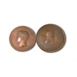 Napoleonic: Prize Medal of the Liceo Convitto of Novara, by Vassallo, bronzed copper, 45 mm, and The