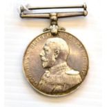 A Royal Naval Auxiliary Sick Berth Reserve Long Service and Good Conduct Medal (George V), awarded