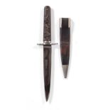 An Edwardian Bowie Knife by Joseph Rodgers & Sons, Sheffield, the 18cm steel blade now silver