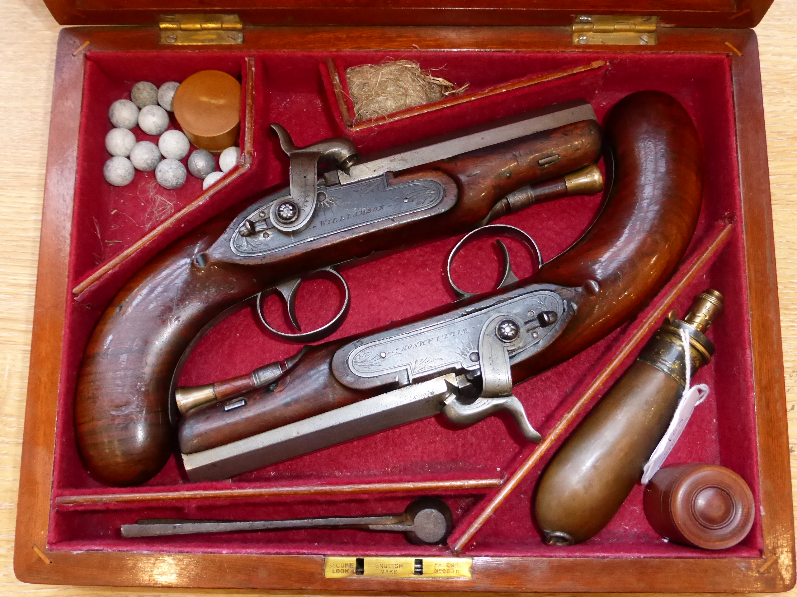 A Pair of 19th Century Percussion Overcoat Pistols by Williamson, each with 10.5cm octagonal steel - Image 2 of 14