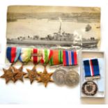 A Second World War Naval Group of Six Medals, comprising 1939-45 Star, Atlantic Star, Africa Star