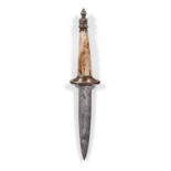 A Rare 17th Century Plug Bayonet, of small proportions, the 9.3cm double edge steel blade with