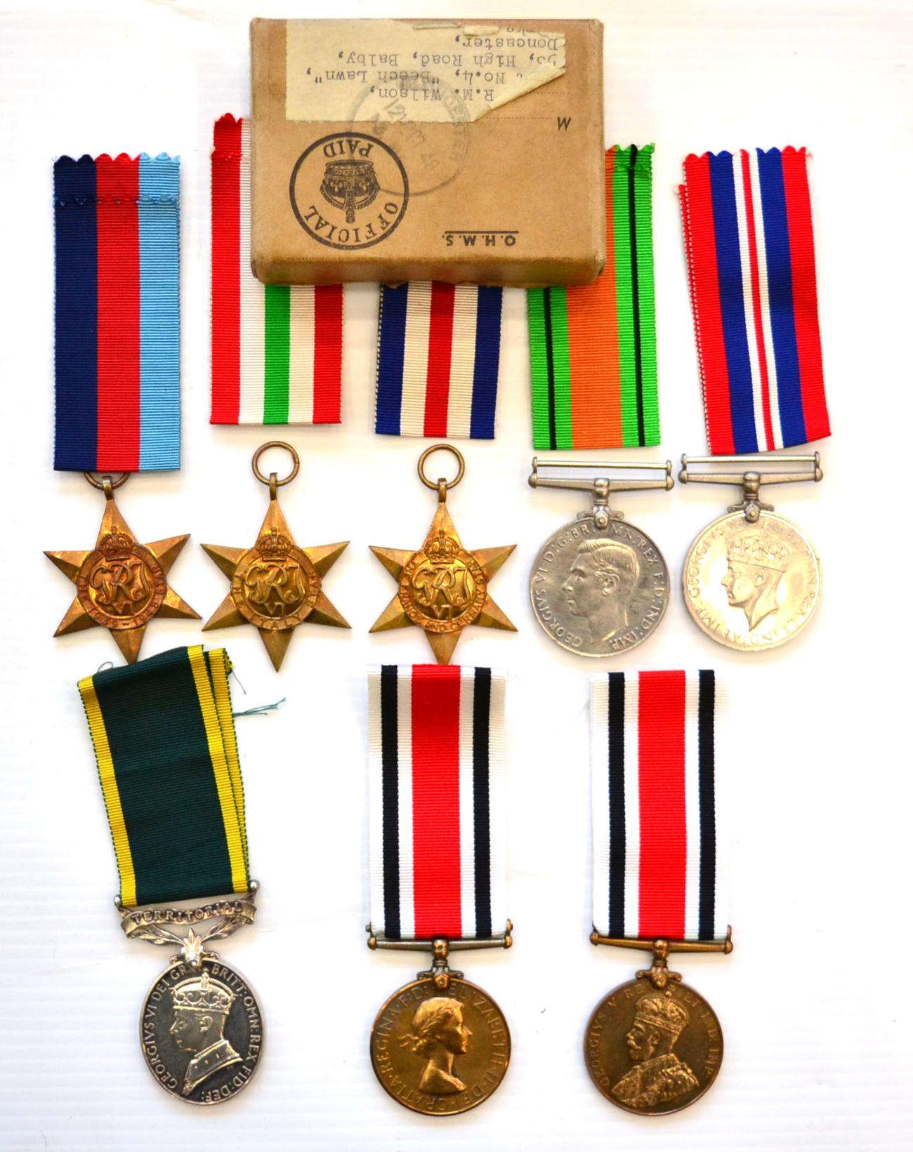 A Second World War RAF Group of Five Medals, comprising 1939-45 Star, Italy Star, France and Germany