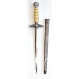 A German Third Reich Luftwaffe Dagger, second class, the blade stamped WMW, WAFFEN, the white