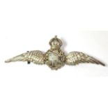 A First World War Royal Flying Corps Silver Sweetheart Brooch, stamped ''Sterling'' to the reverse