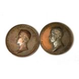 Italy: Return of Francis I of Austria to Venice, 1815, by Vassallo, bronze, 42 mm, and Francis I