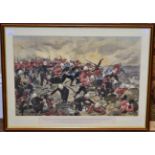 After Sutherland, Battle of Elands Laagte, October 21st 1899, coloured lithograph, framed; after R C