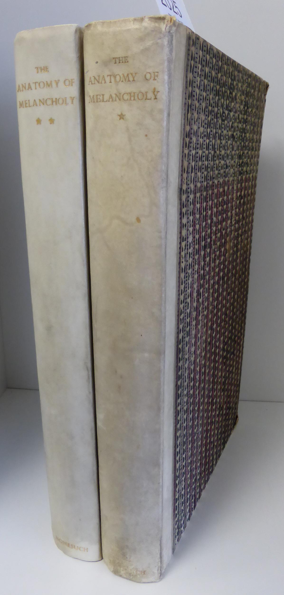 Burton (Robert) The Anatomy of Melancholy .., 1925, Nonesuch Press, two volumes, folio, signed