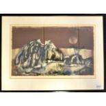 Rudolf Weissauer (1924- 1989) German Mountainous Landscape Signed in pencil, aquatint, 28cm by 44.