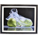 Ken McKie (Contemporary) Still life of pears Signed, oil on canvas, 75cm by 100cm Provenance: