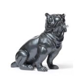 Alain Salomon (Contemporary) French Smoking bulldog Signed and numbered 3/8, resin, 41cm high