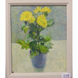 Anita Rushbrook (Contemporary) ''Chrysanthemums'' Signed, inscribed and dated (19)86 verso, oil on