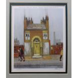 After Harold Riley (b.1934) ''The Yellow Door'' Signed in pencil and numbered 385/550, a colour