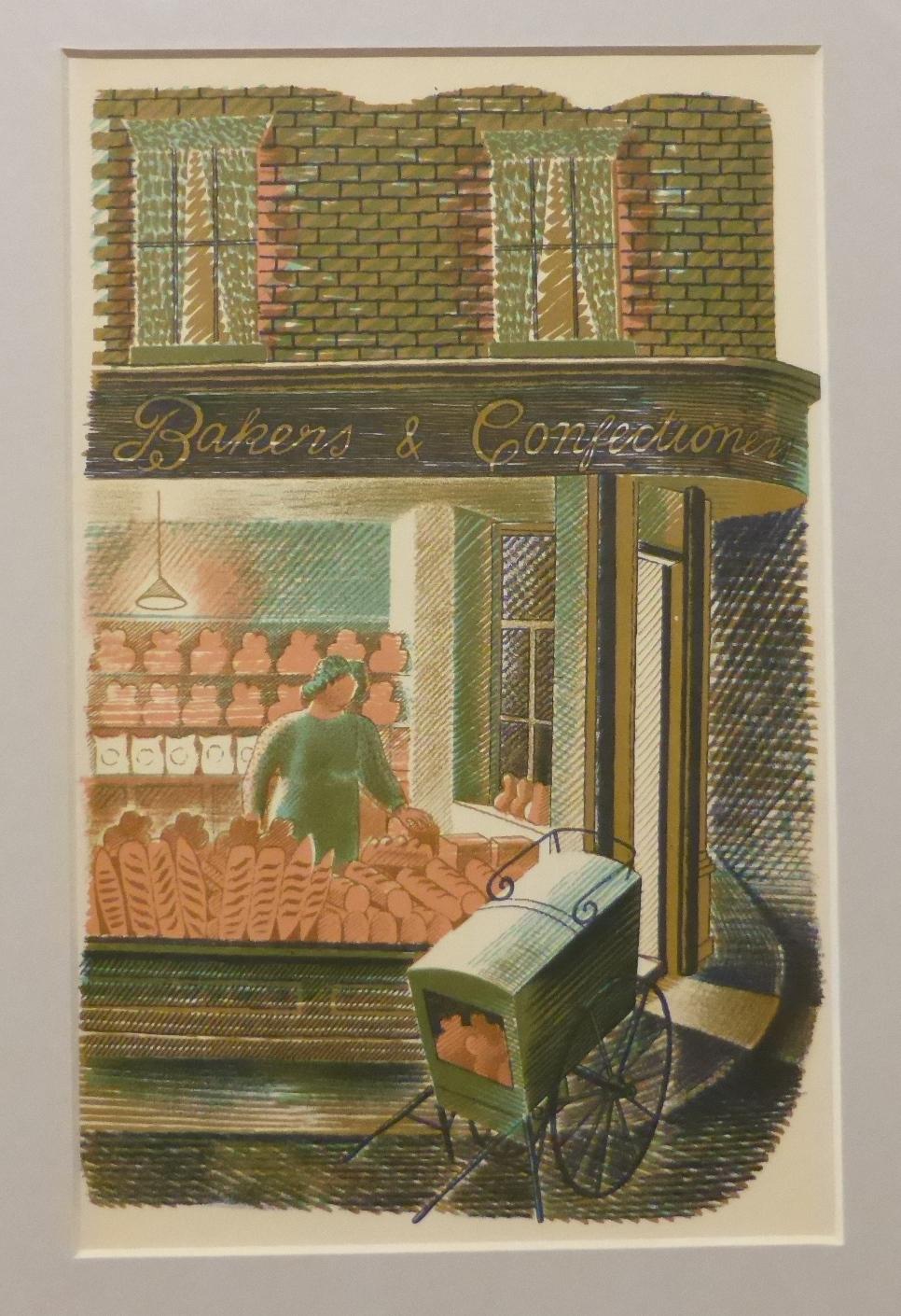 Eric Ravilious (1903-1942) ''Family Butcher'' ''Baker and Confectioner'' ''Hardware'' '' - Image 4 of 5