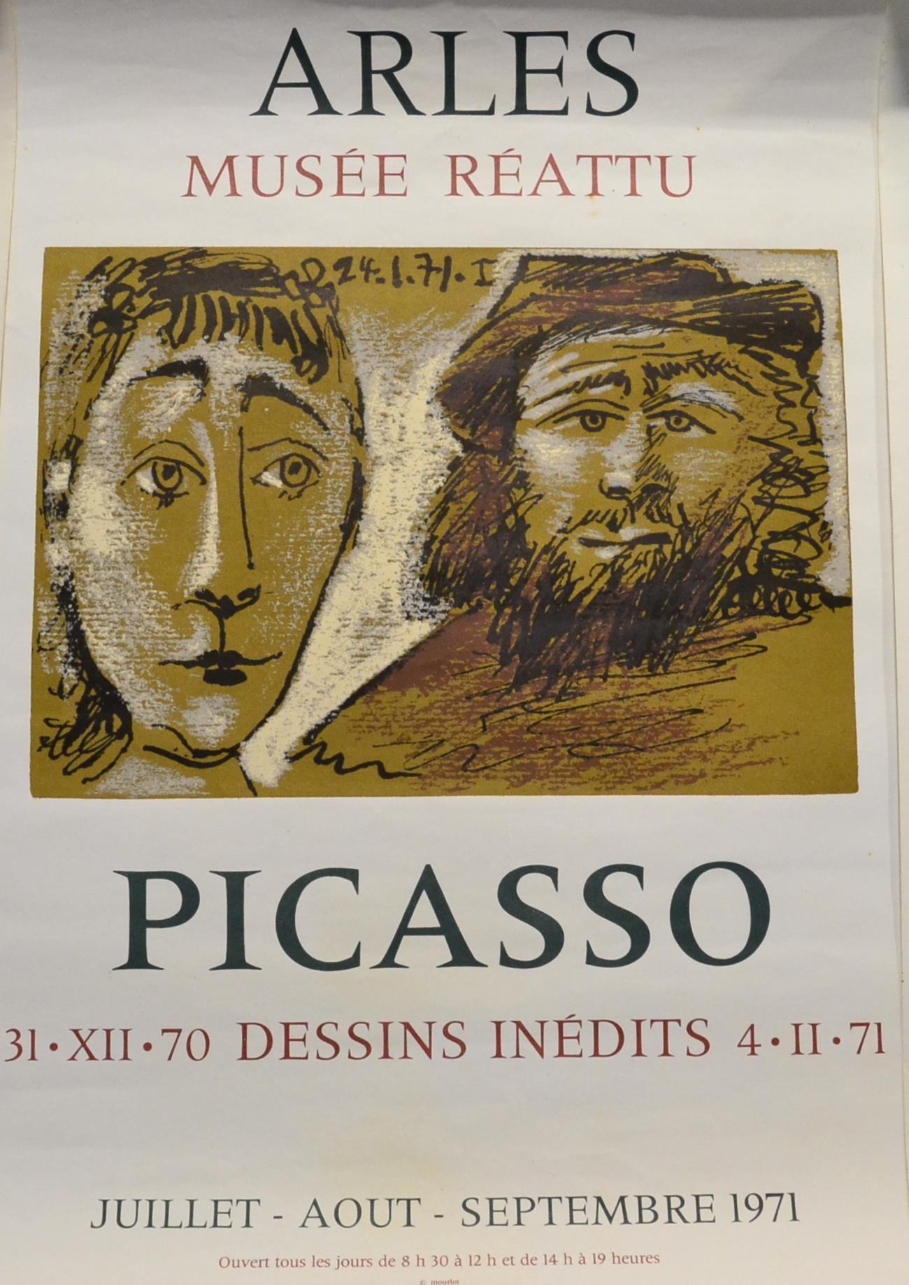 After Pablo Picasso (1881-1973) Arles Musée Réattu ''Picasso 31.XII.70 Dessins Inédits 4.11.71'', - Image 2 of 4