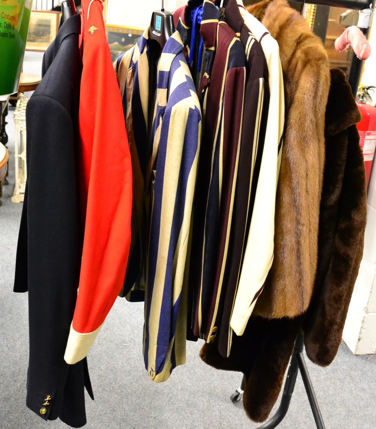 A| group of six gents blazers and dinner jackets together with two fur coats