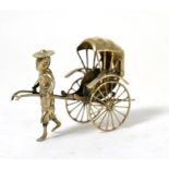 A Chinese silver model of a rickshaw and driver