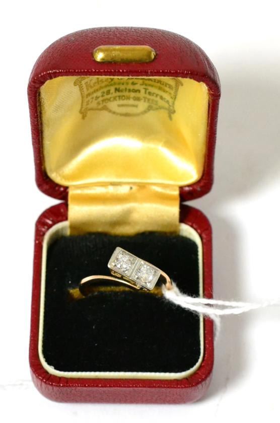 A diamond two stone ring