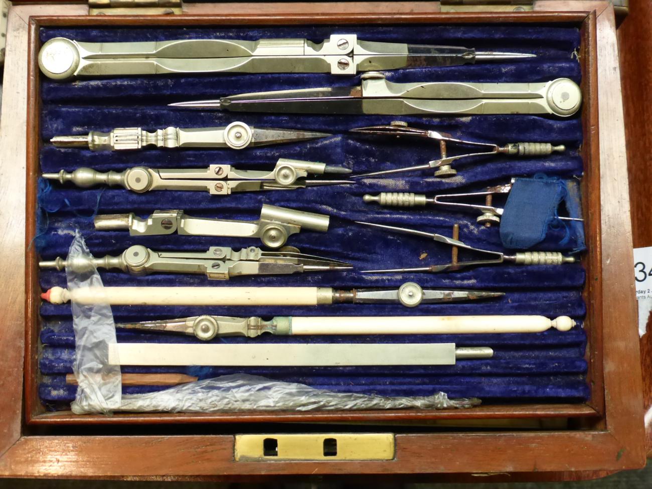 A collection of George III and later architect drawing instruments and rules (some cased and some - Image 3 of 9