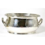 A silver plated sugar bowl