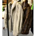 A grey mink jacket and a brown mink coat by S W Scott