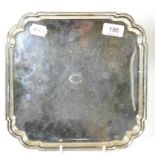 A silver tray of shaped square form marked for Sheffield 25ozt.