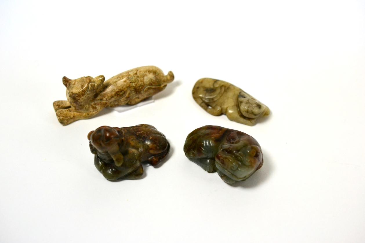 Four Chinese hardstone figures