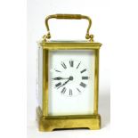 A brass striking carriage clock