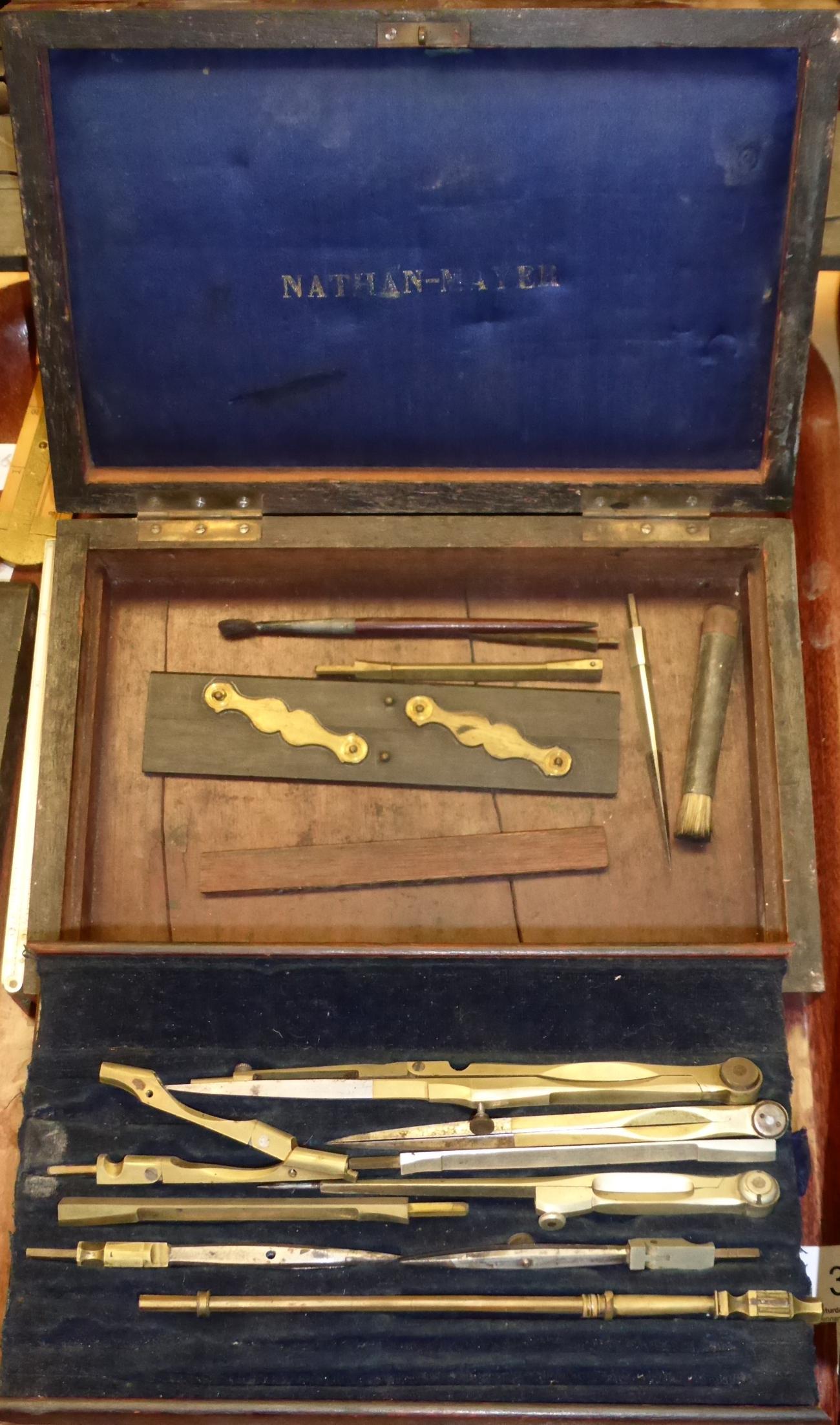 A collection of George III and later architect drawing instruments and rules (some cased and some - Image 7 of 9