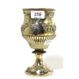 A silver goblet engraved ''Scarboro Challenge Cup'' and lists of previous winners, hallmarked for