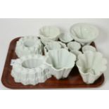 A collection of ten Shelley jelly moulds