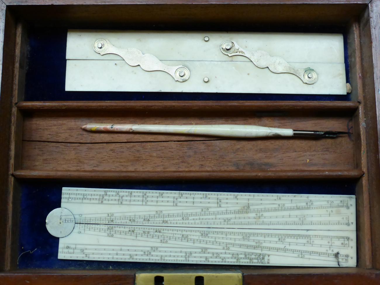 A collection of George III and later architect drawing instruments and rules (some cased and some - Image 4 of 9