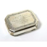 A George III silver snuff box with later engraved decoration