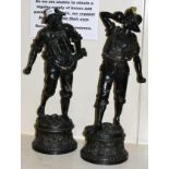 After Rousseau, two spelter figures, Harvest Time