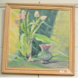 W E Littlewood, still life, oil on board, signed
