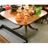 A 19th century mahogany tilt top pedestal breakfast table