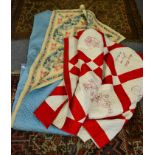 A 19th century red and white quilt together with another (2)