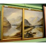 H Masser (19th/early20th century) A pair of lake scenes, both signed, one dated 1875, oil on