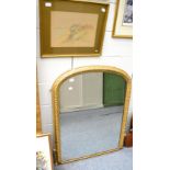 A gilt composition overmantel mirror