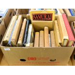 A box of Japanese art related volumes including prints and porcelain