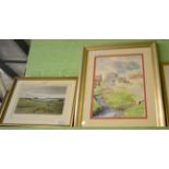 Philip Knaggs (20th century) watercolour and a print after John Moorland signed in pencil (2)