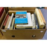 A box of pottery, porcelain and glass related volumes