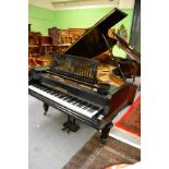 C Bechstein ebonised semi concert grand piano with iron framework, serial number 106113