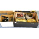 Miscellaneous items including marble chess set and board, two jigsaw puzzles, dolls' dinnerware,