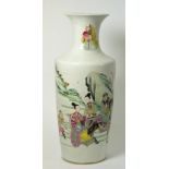 A Chinese Porcelain Vase, 19th century, of flared cylindrical form with waisted neck, painted in