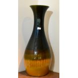 A Linthorpe Pottery Vase, shape no.367, mustard and green glaze, impressed LINTHORPE HT 367, 79cm (