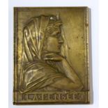 Georges-Henri Prud'homme (1873-1947): ''La Pensee'', A Bronze Plaque, cast with the profile of a